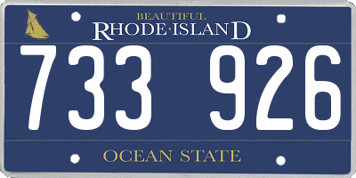 RI license plate 733926