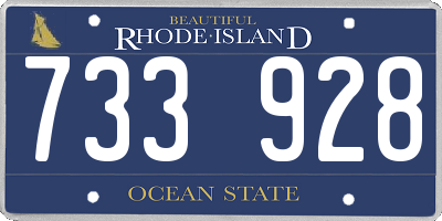 RI license plate 733928
