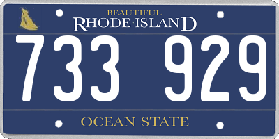 RI license plate 733929