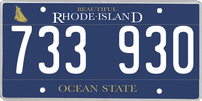 RI license plate 733930