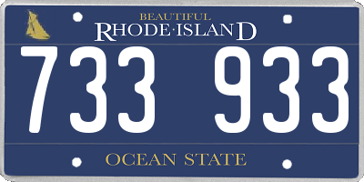 RI license plate 733933