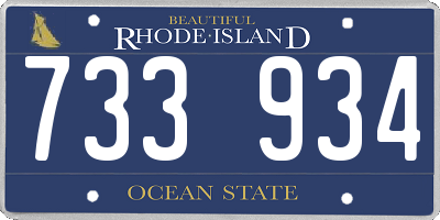 RI license plate 733934