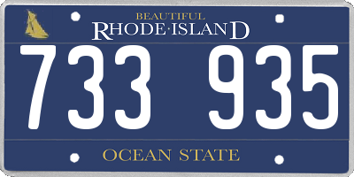 RI license plate 733935