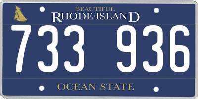 RI license plate 733936