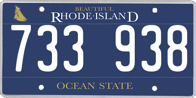 RI license plate 733938