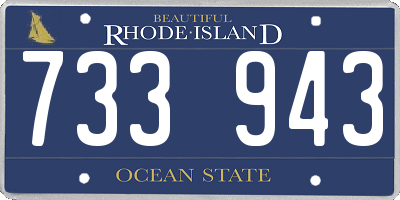 RI license plate 733943