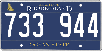 RI license plate 733944