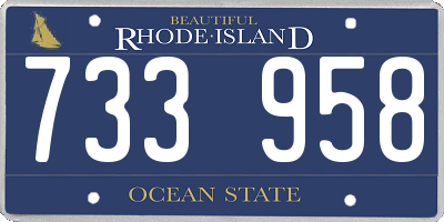 RI license plate 733958