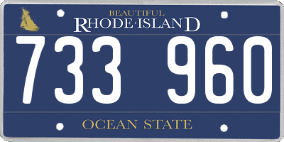 RI license plate 733960
