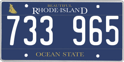 RI license plate 733965