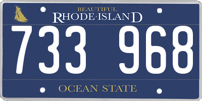 RI license plate 733968
