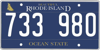 RI license plate 733980
