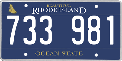 RI license plate 733981