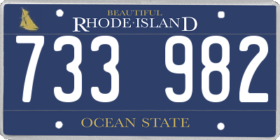 RI license plate 733982