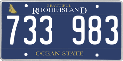 RI license plate 733983