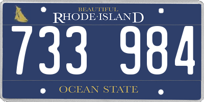 RI license plate 733984