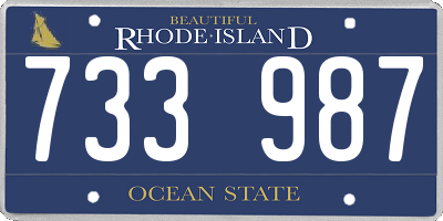 RI license plate 733987