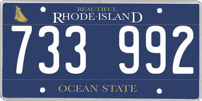 RI license plate 733992