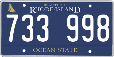 RI license plate 733998