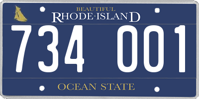 RI license plate 734001
