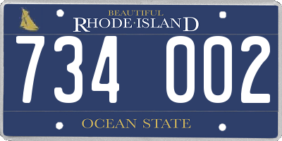 RI license plate 734002