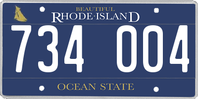 RI license plate 734004
