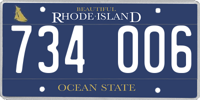 RI license plate 734006