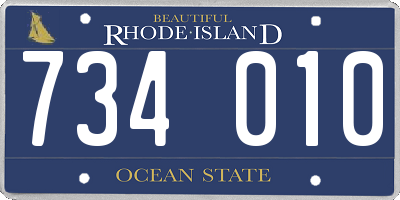 RI license plate 734010