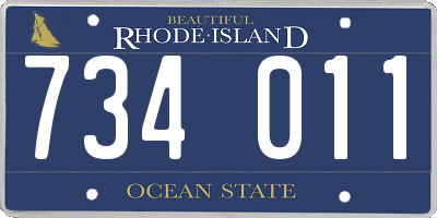 RI license plate 734011