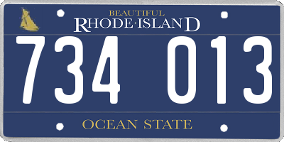 RI license plate 734013