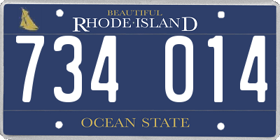 RI license plate 734014