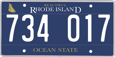 RI license plate 734017