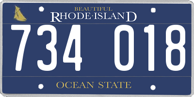RI license plate 734018