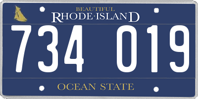 RI license plate 734019