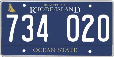 RI license plate 734020