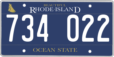 RI license plate 734022
