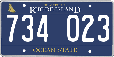 RI license plate 734023