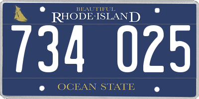 RI license plate 734025