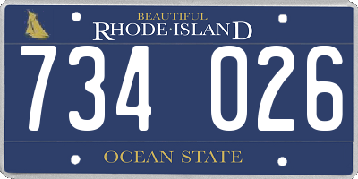 RI license plate 734026