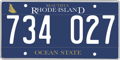 RI license plate 734027