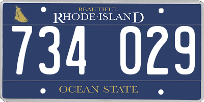 RI license plate 734029