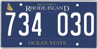 RI license plate 734030