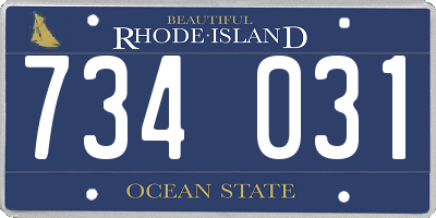 RI license plate 734031