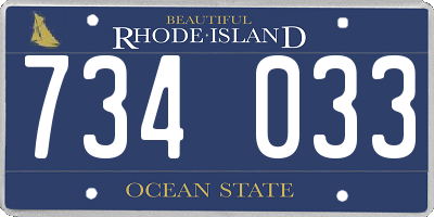 RI license plate 734033