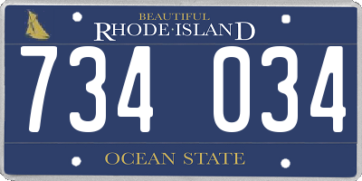 RI license plate 734034