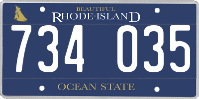 RI license plate 734035