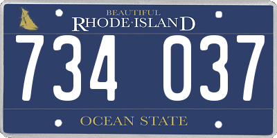 RI license plate 734037