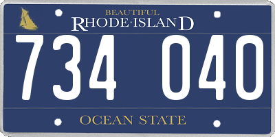 RI license plate 734040