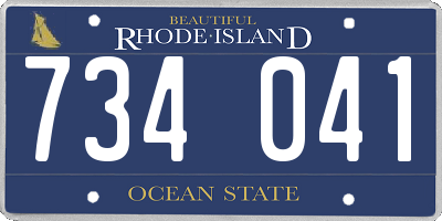 RI license plate 734041