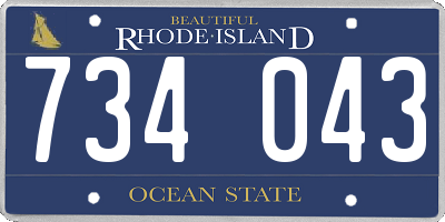 RI license plate 734043